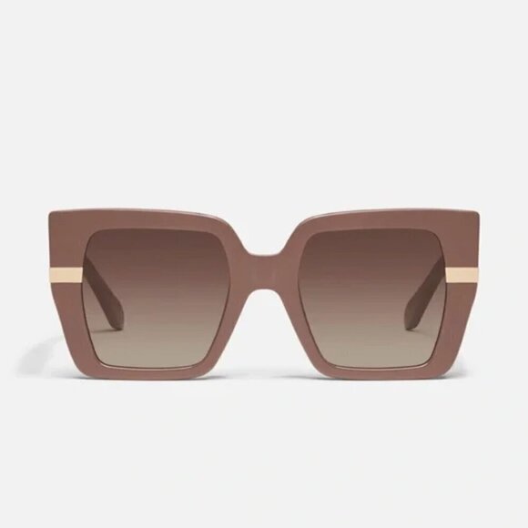 New Quay Australia Notorious Square Doe Frame/ Brown Lenses Sunglasses main image 2